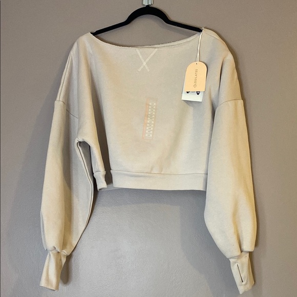 Blogilates Dance Studio Off the Shoulder Sweatshirt - Moonbeam - Picture 2 of 5